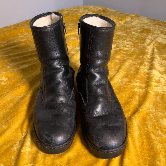 Vintage Original Bates Floaters Men Boots Leather Upper Wool Lining Zip Sz 9.5EW - Picture 6 of 14